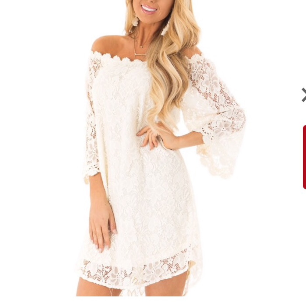 Cream off the shoulder dress